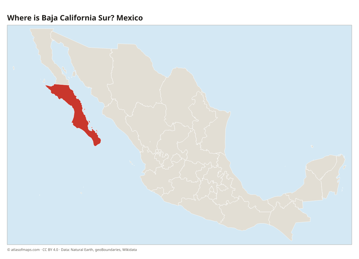 Location of Baja California Sur in Mexico