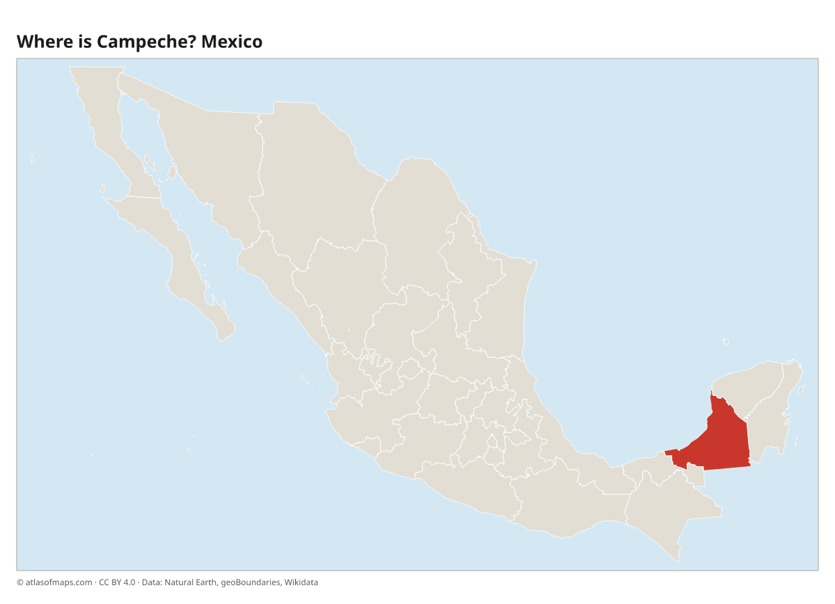 Location of Campeche in Mexico