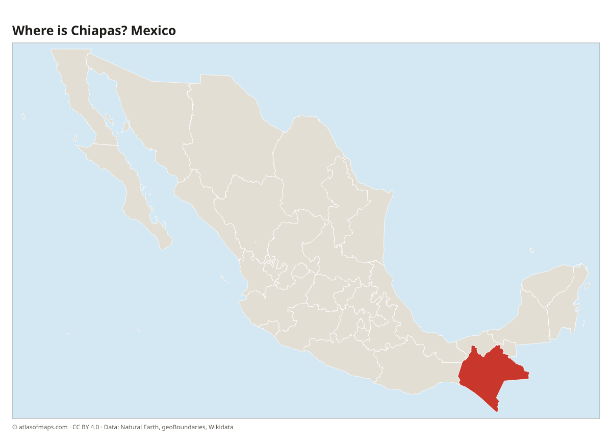 Location of Chiapas in Mexico