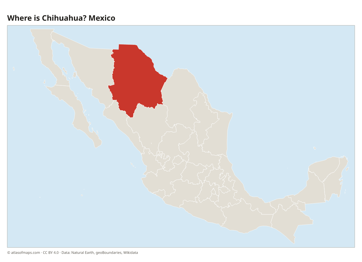 Location of Chihuahua in Mexico
