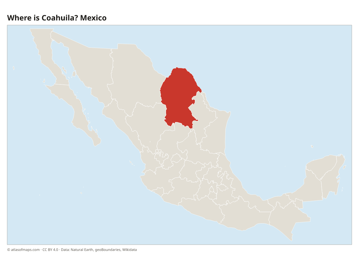 Location of Coahuila in Mexico