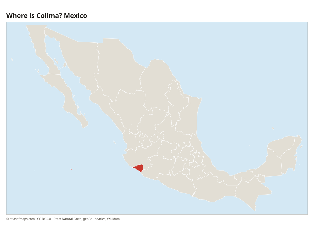 Location of Colima in Mexico
