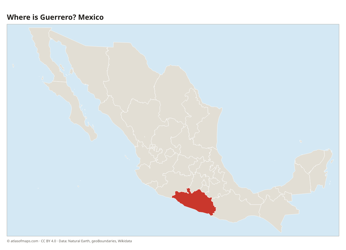Location of Guerrero in Mexico