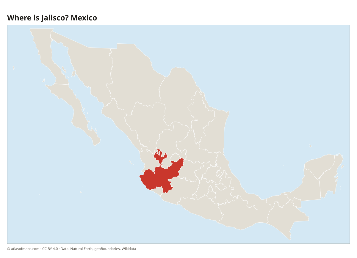 Location of Jalisco in Mexico