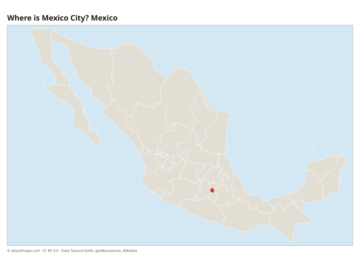 Location of Mexico City in Mexico