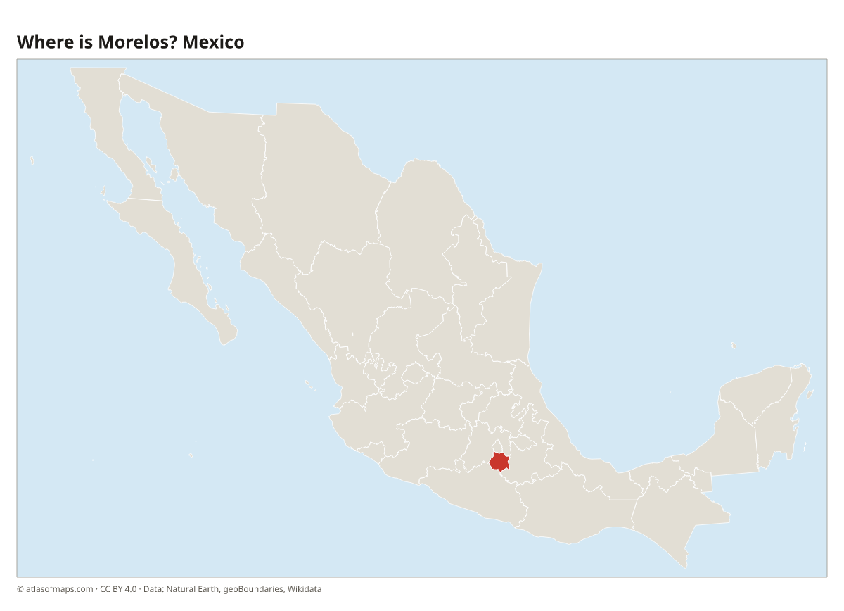 Location of Morelos in Mexico