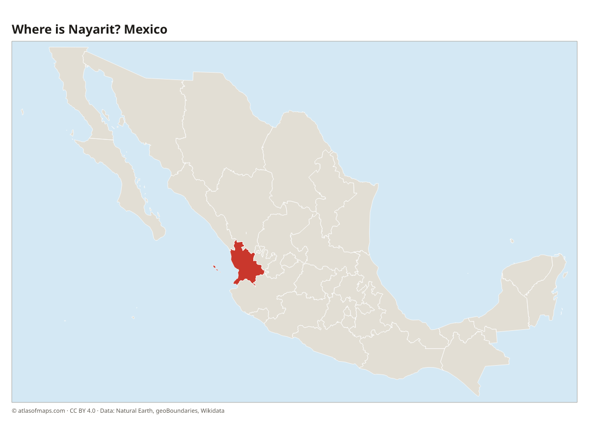 Location of Nayarit in Mexico