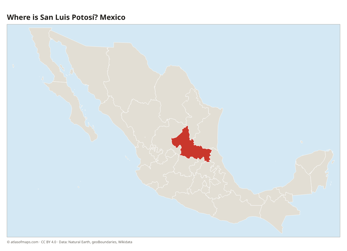 Location of San Luis Potosí in Mexico