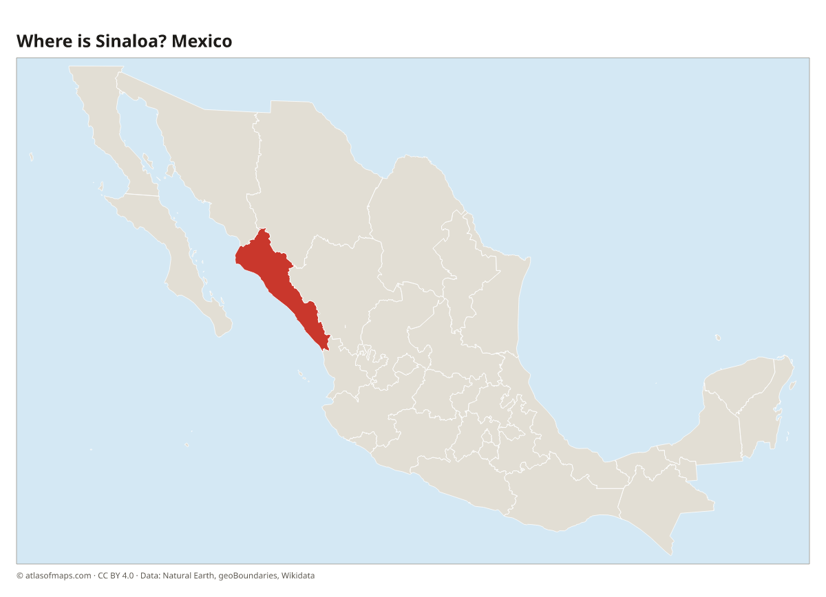 Location of Sinaloa in Mexico