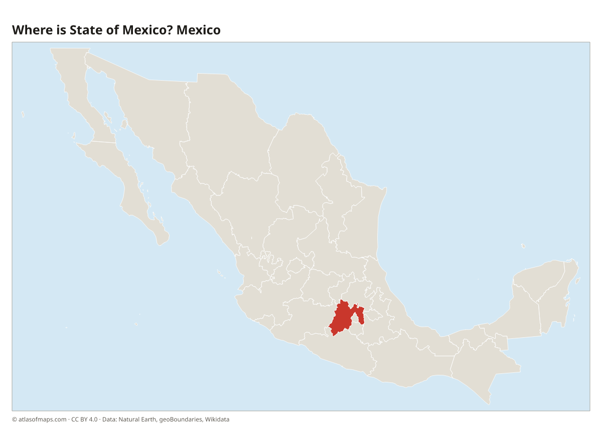 Location of State of Mexico in Mexico
