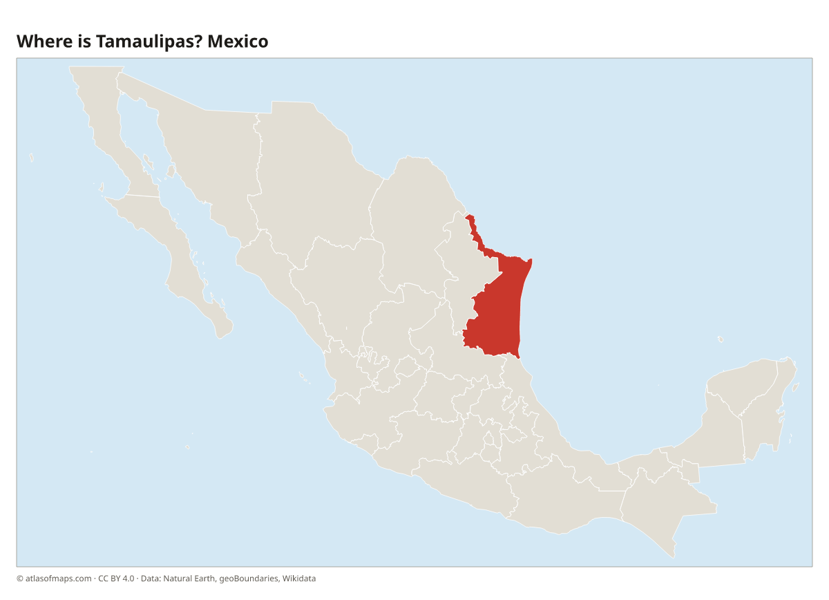 Location of Tamaulipas in Mexico