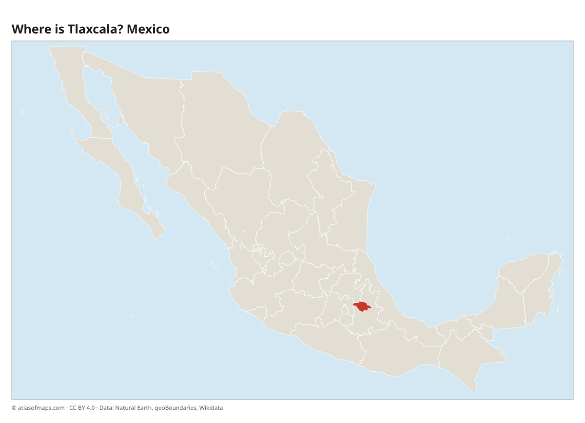 Location of Tlaxcala in Mexico