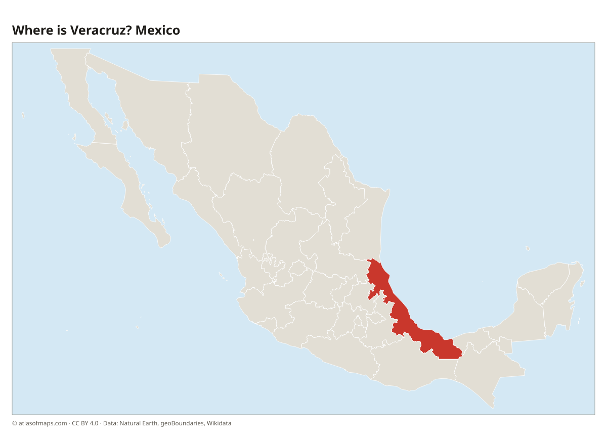 Location of Veracruz in Mexico