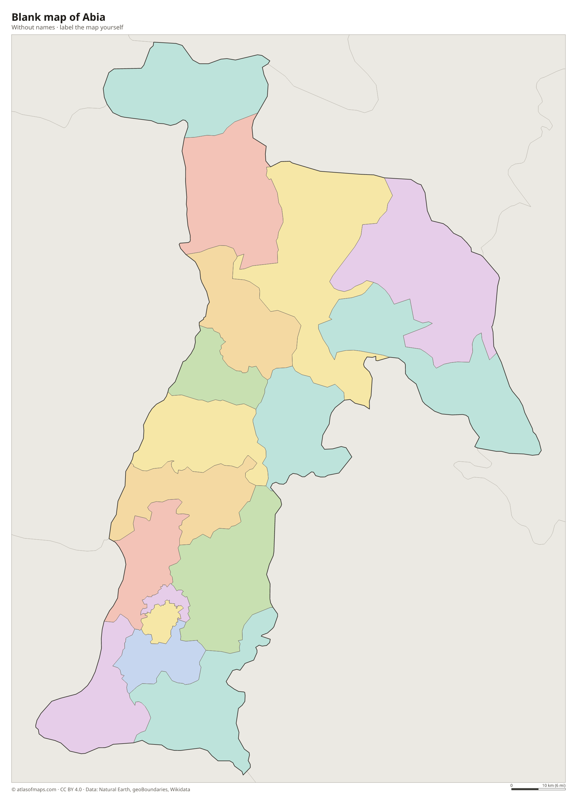 Blank map of Abia without names