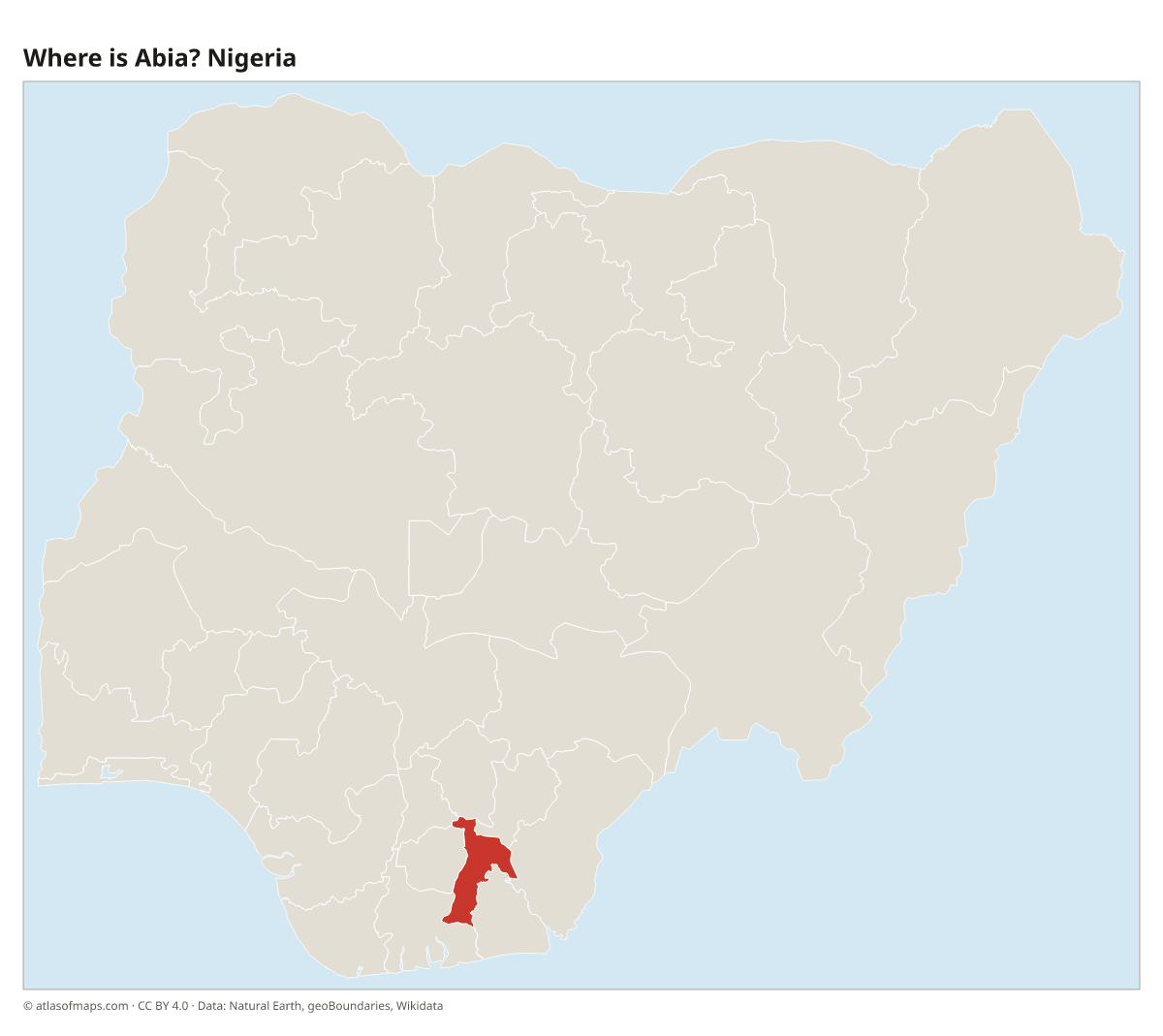 Location of Abia in Nigeria