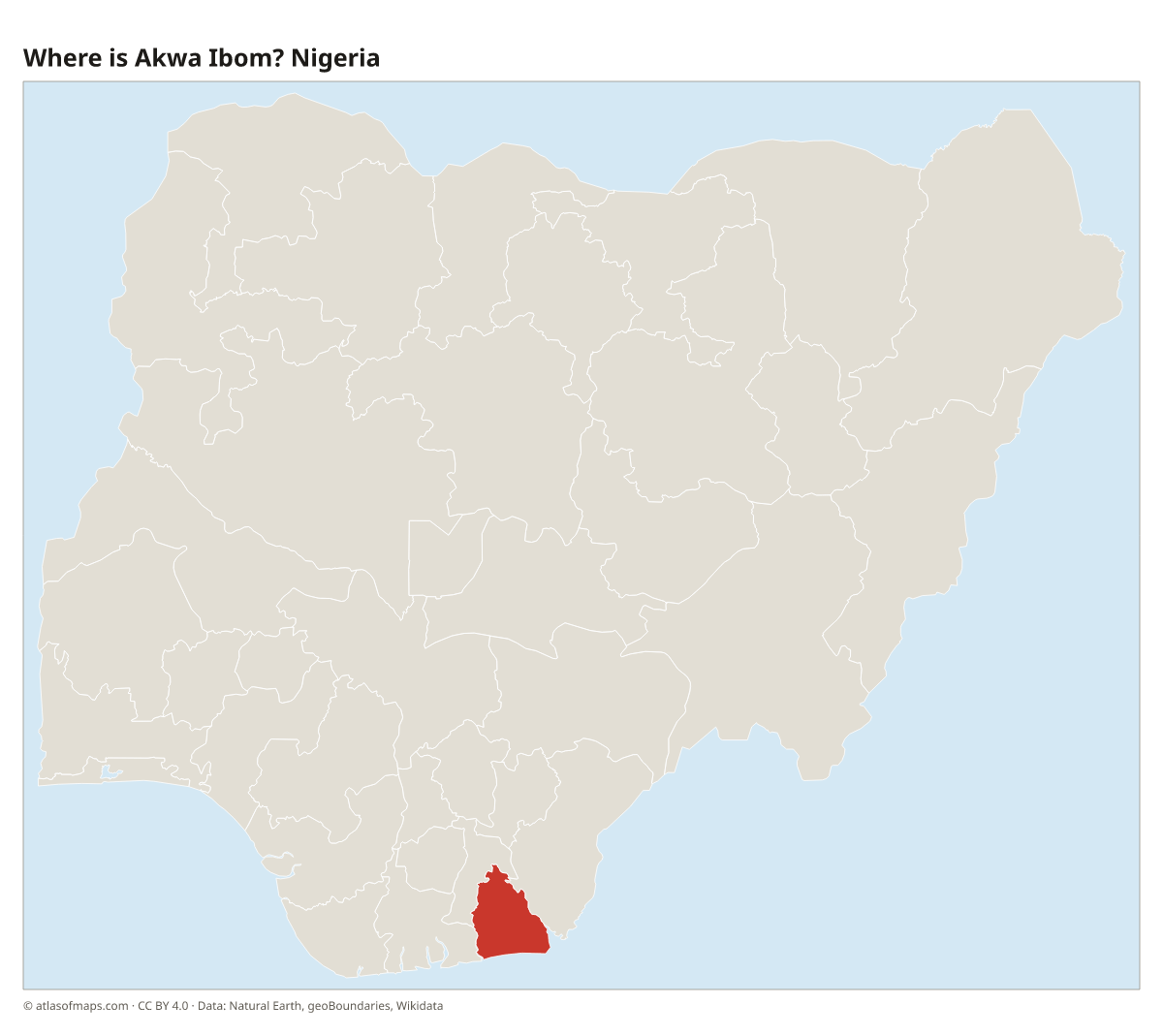 Location of Akwa Ibom in Nigeria