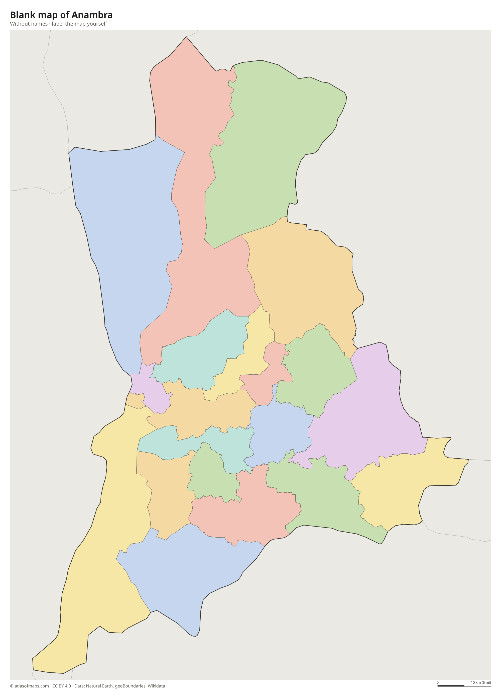 Blank map of Anambra without names
