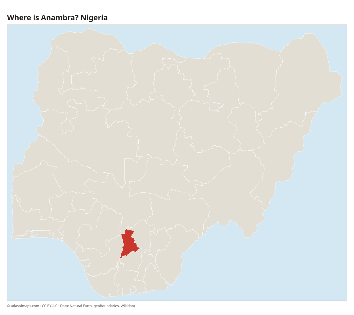 Location of Anambra in Nigeria