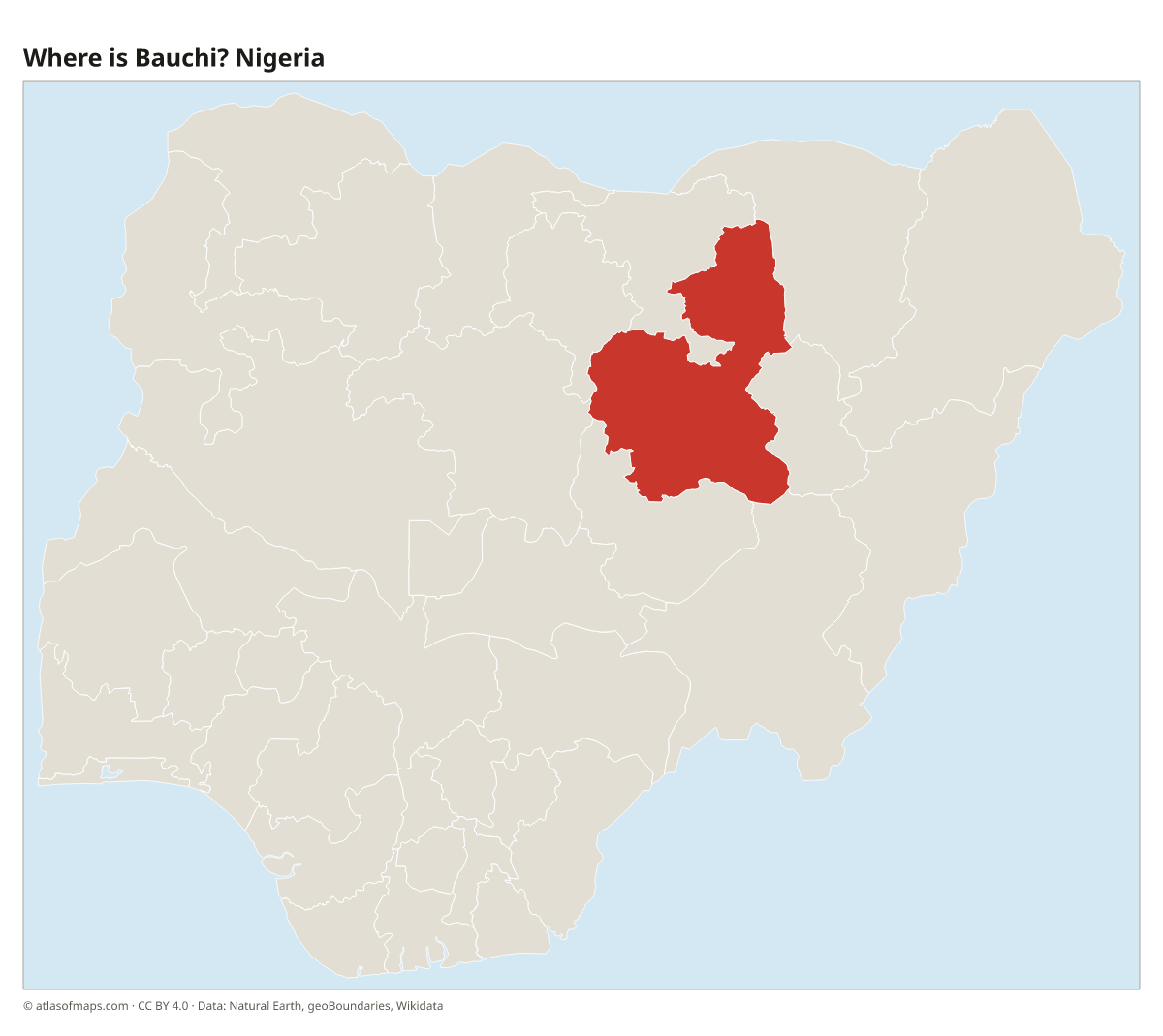 Location of Bauchi in Nigeria