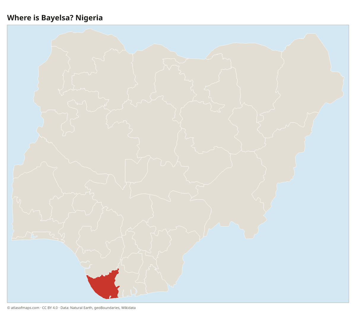 Location of Bayelsa in Nigeria