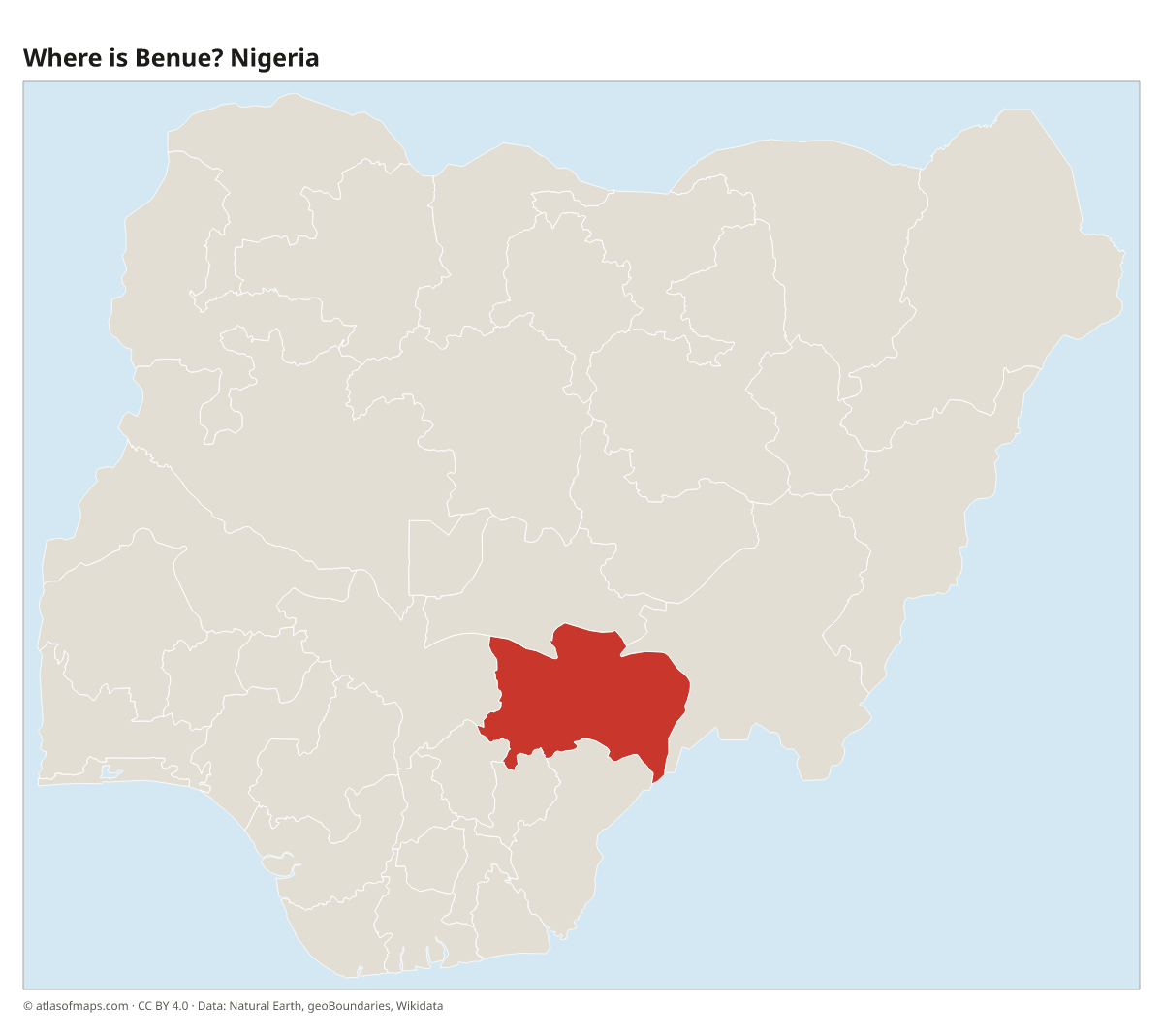 Location of Benue in Nigeria