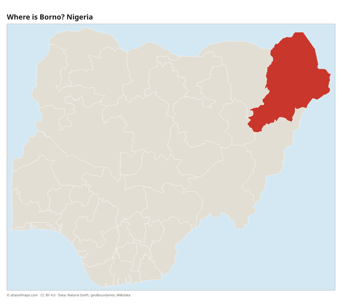 Location of Borno in Nigeria