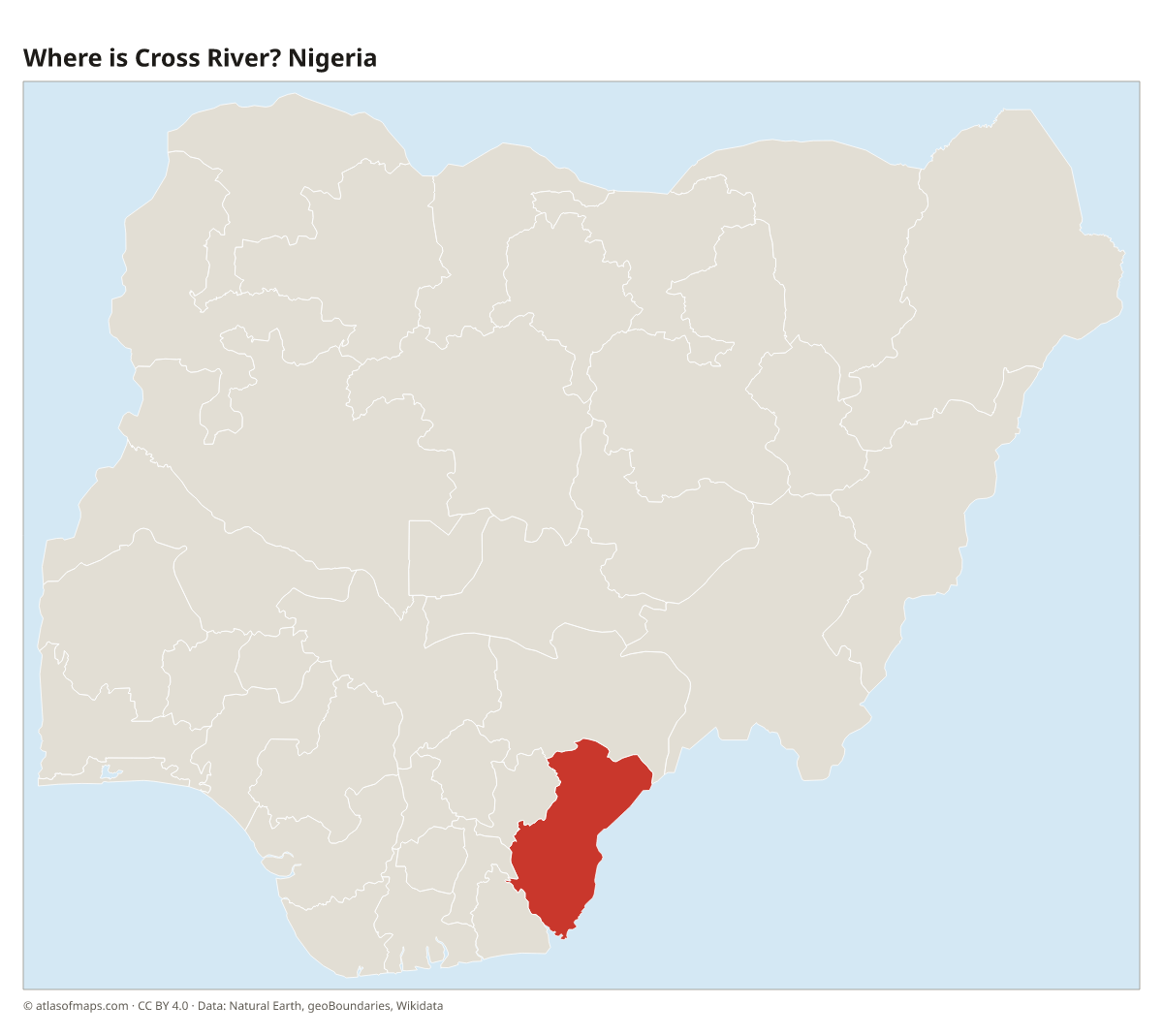 Location of Cross River in Nigeria