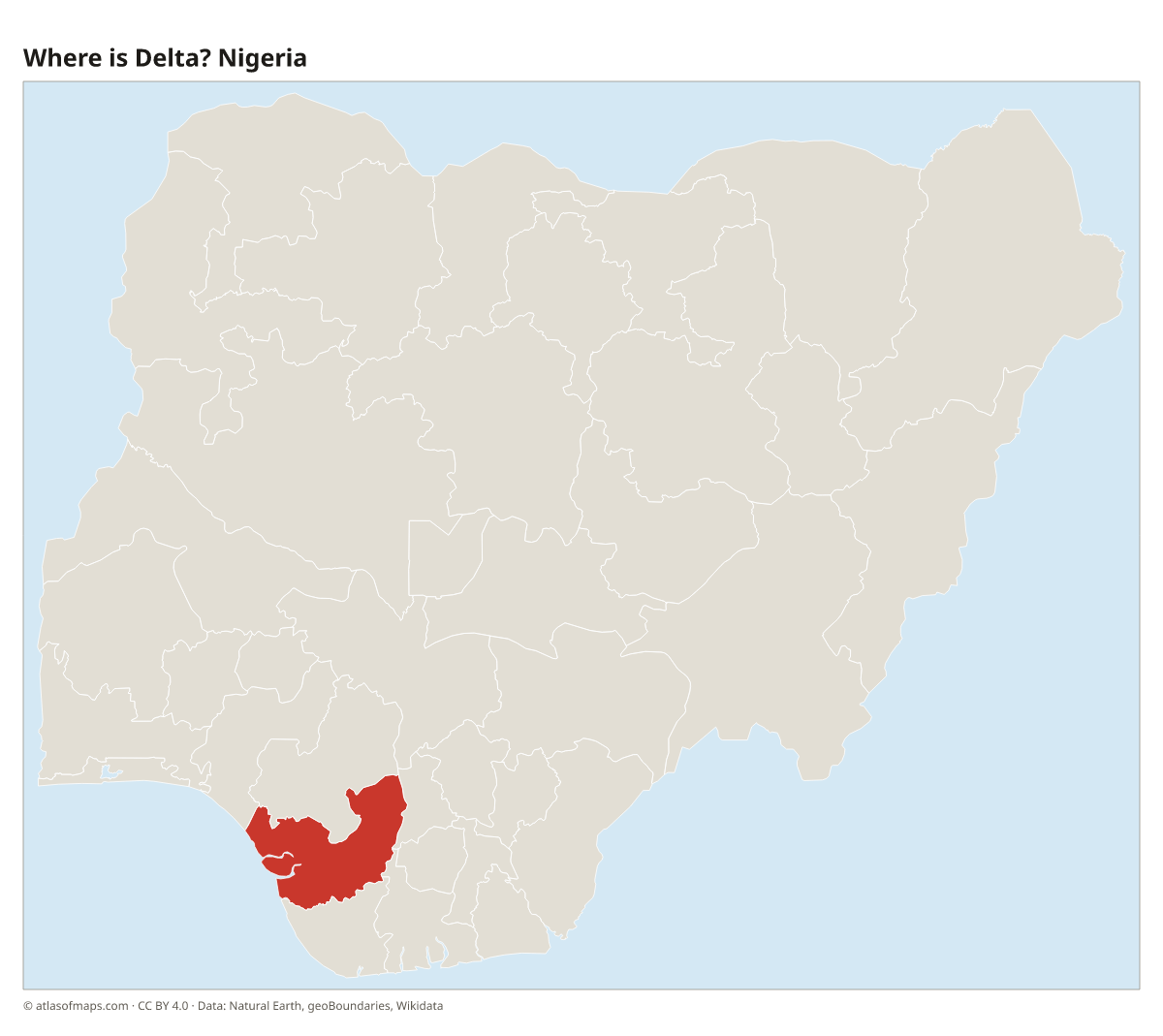 Location of Delta in Nigeria