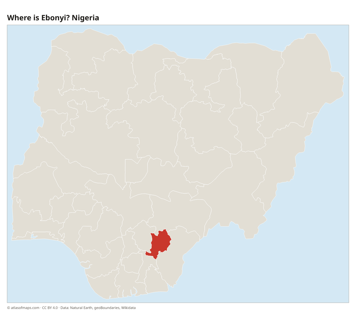 Location of Ebonyi in Nigeria