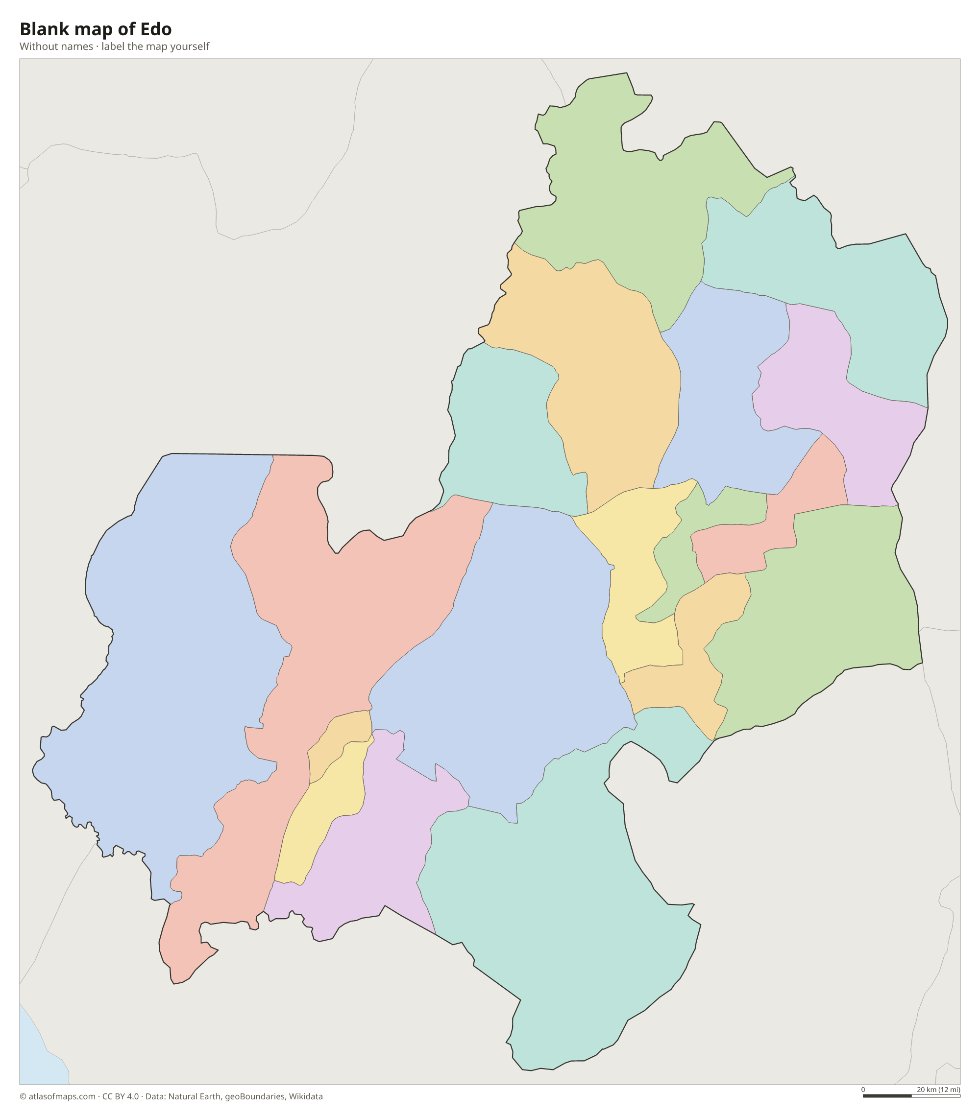 Blank map of Edo without names