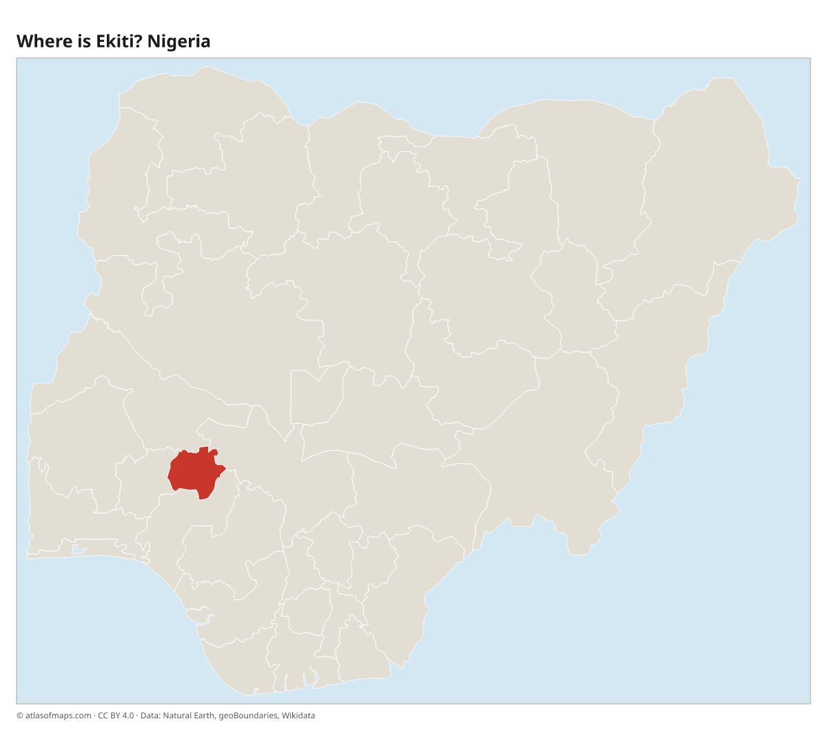 Location of Ekiti in Nigeria