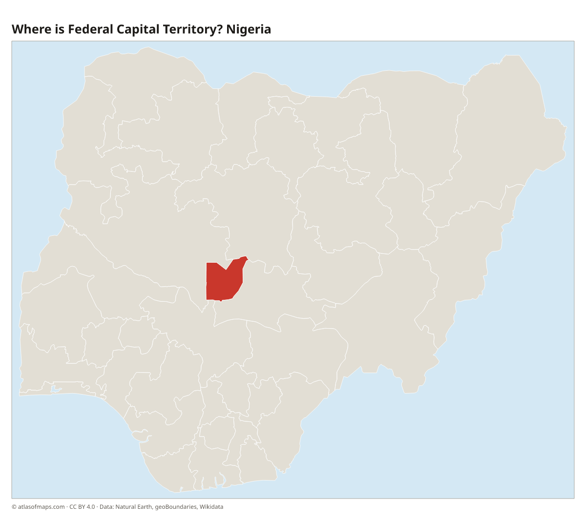 Location of Federal Capital Territory in Nigeria