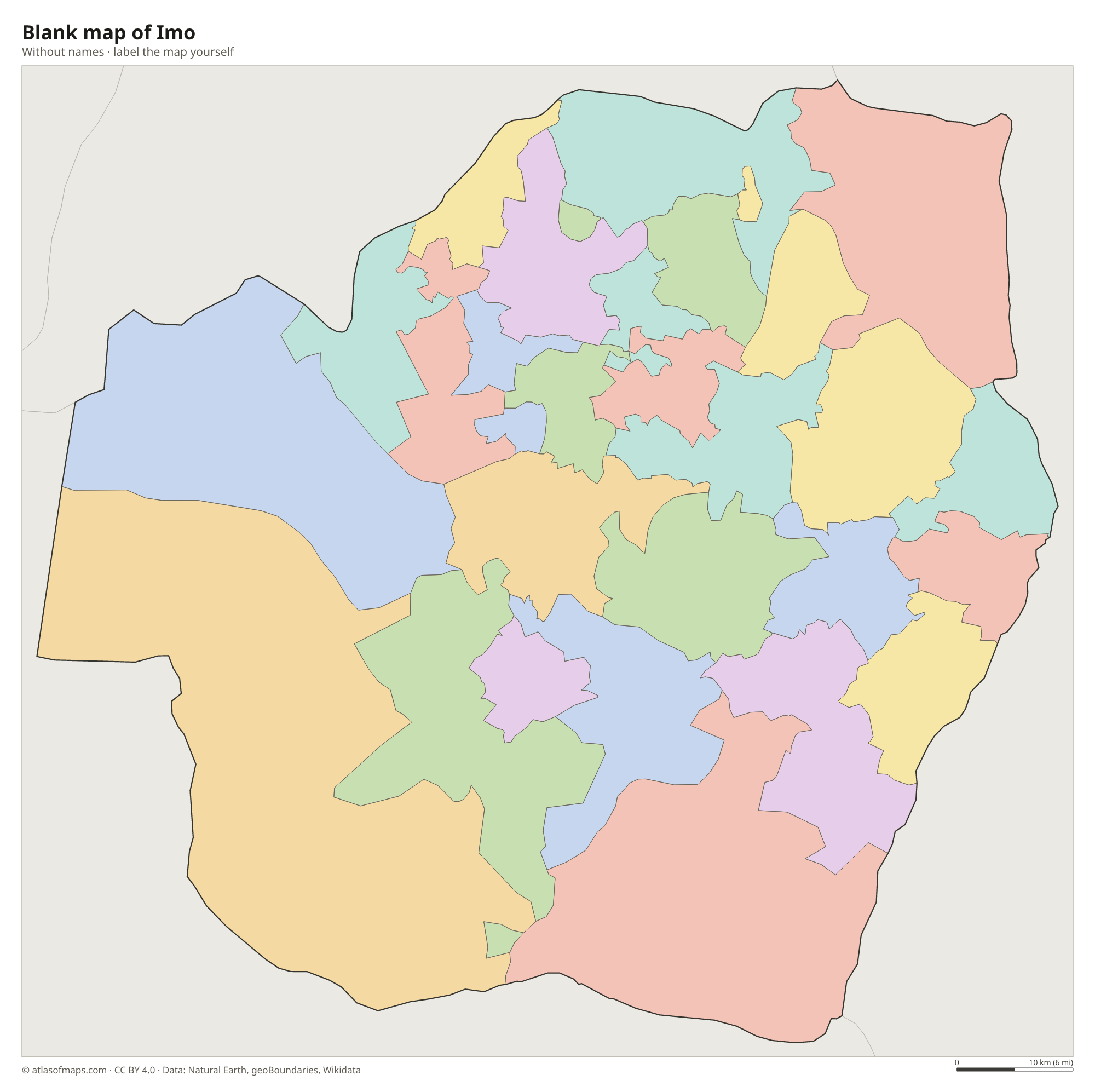 Blank map of Imo without names