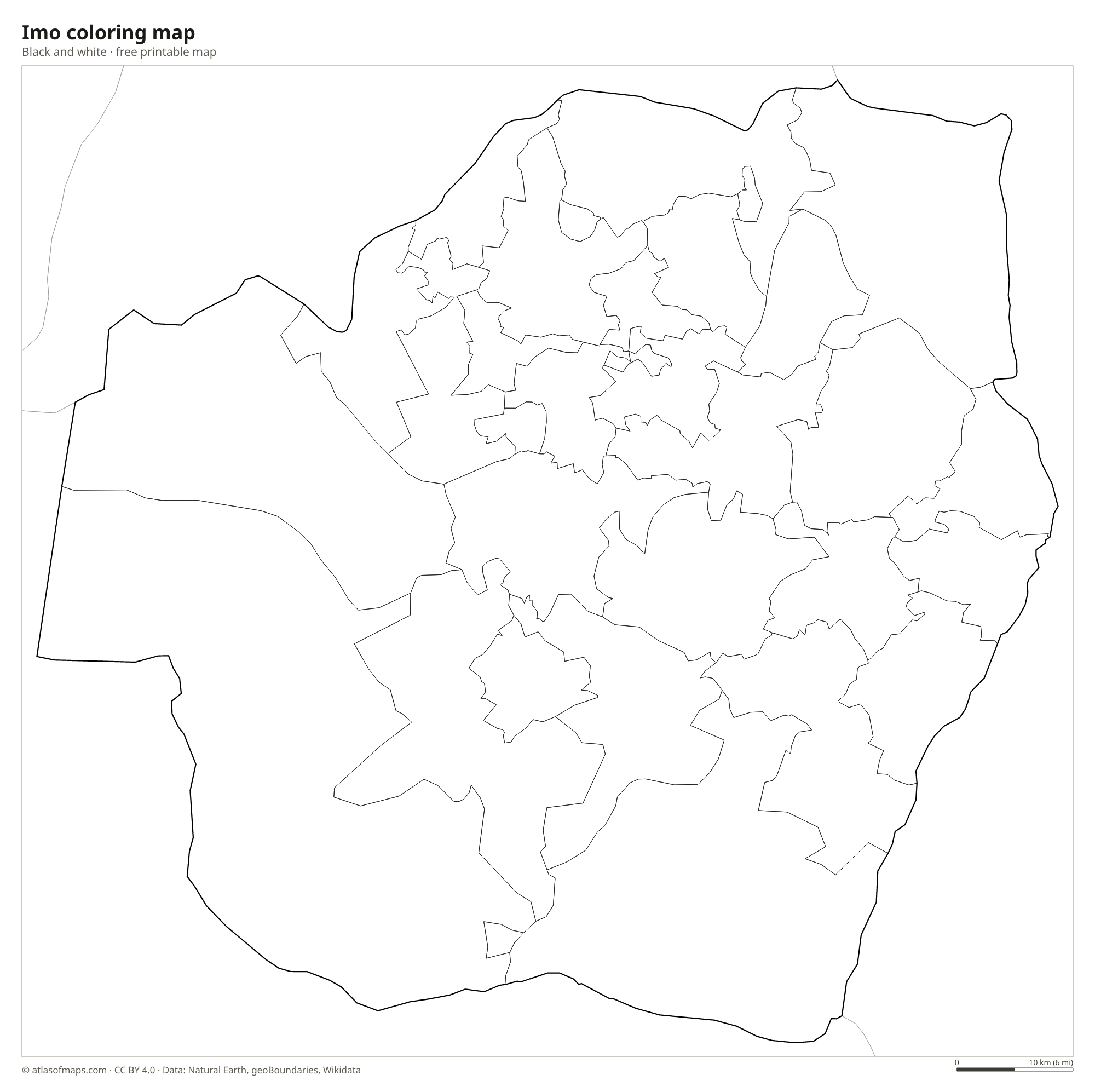 Black-and-white coloring map of Imo