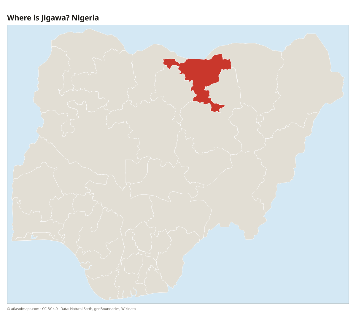 Location of Jigawa in Nigeria