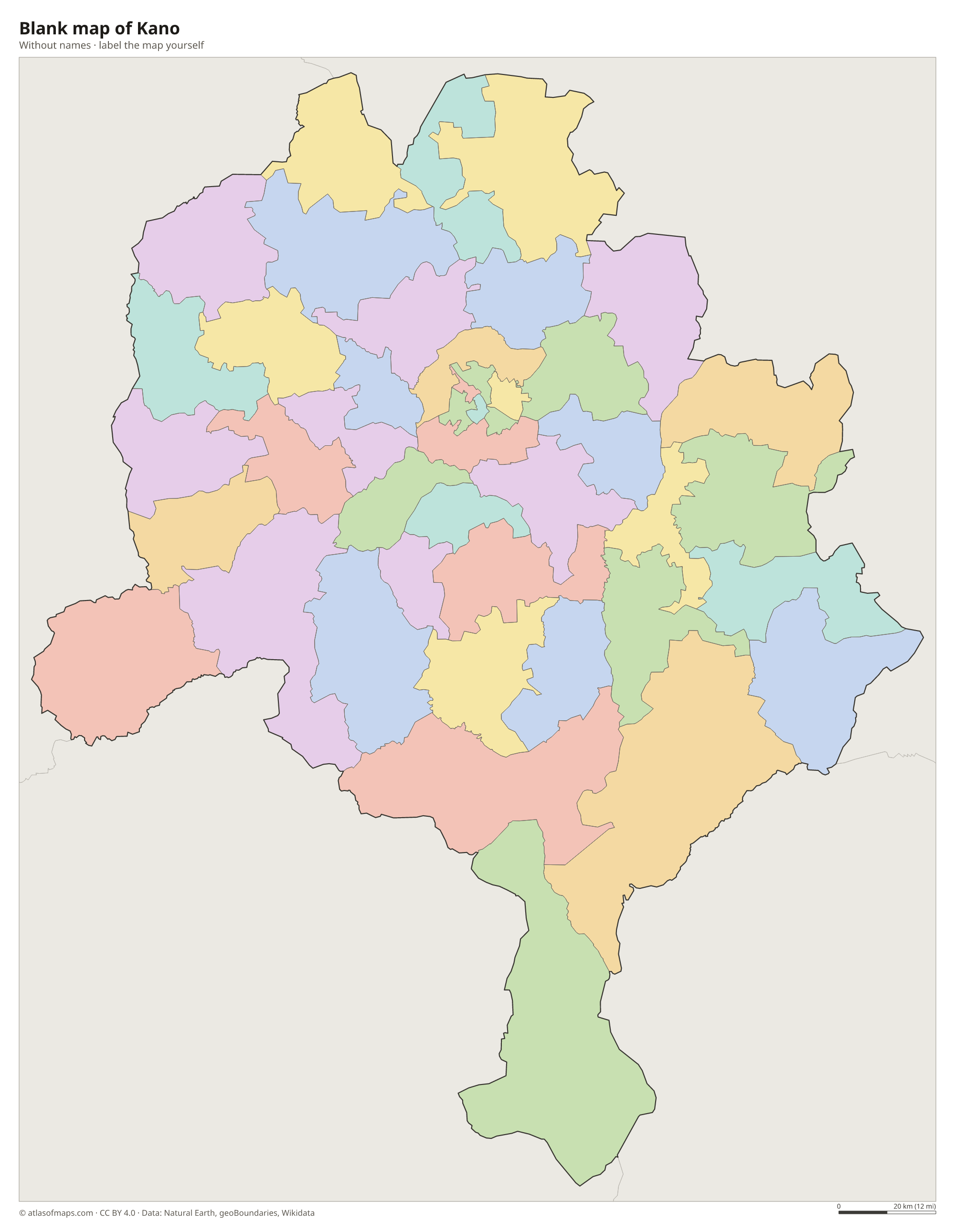 Blank map of Kano without names