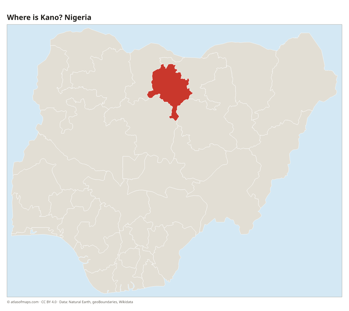 Location of Kano in Nigeria