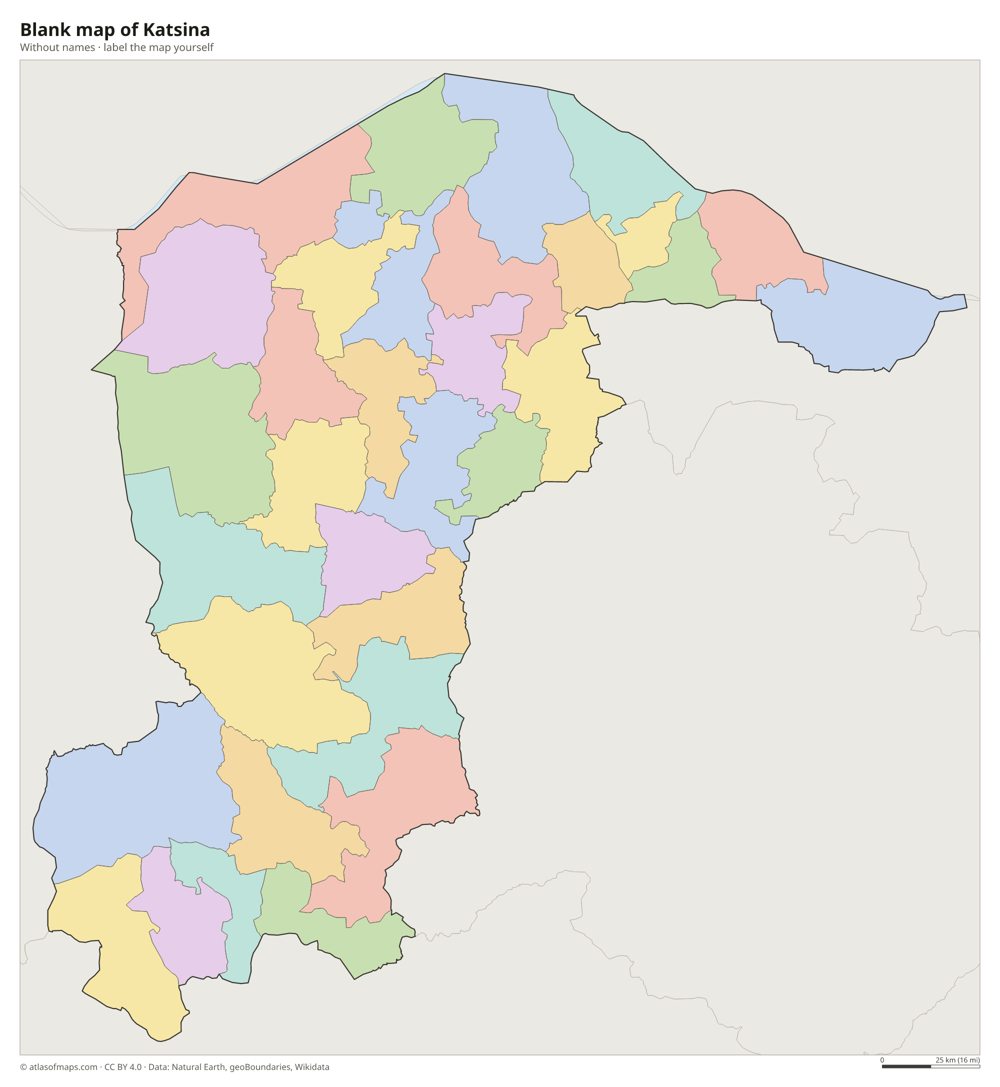 Blank map of Katsina without names