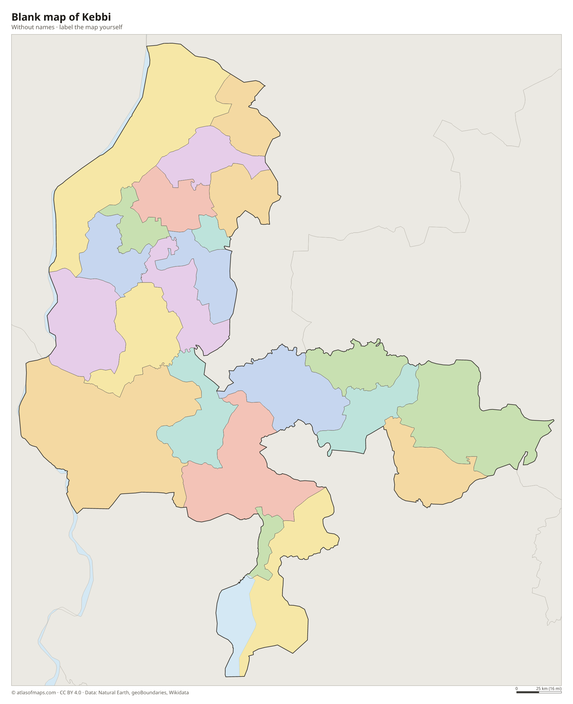 Blank map of Kebbi without names