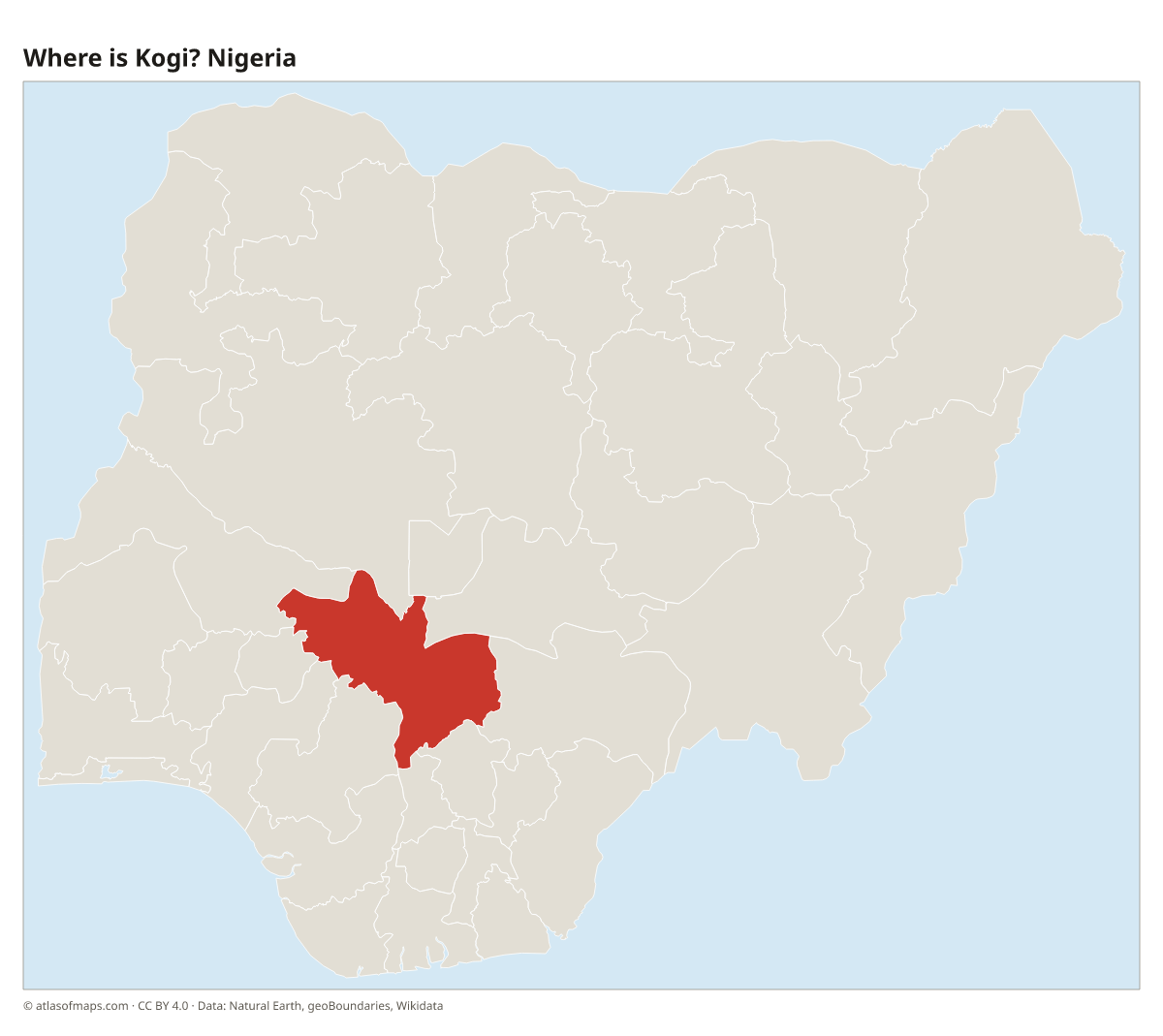 Location of Kogi in Nigeria