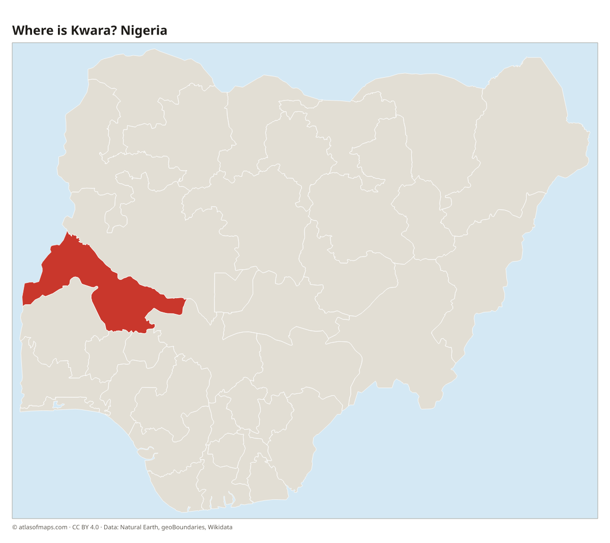 Location of Kwara in Nigeria
