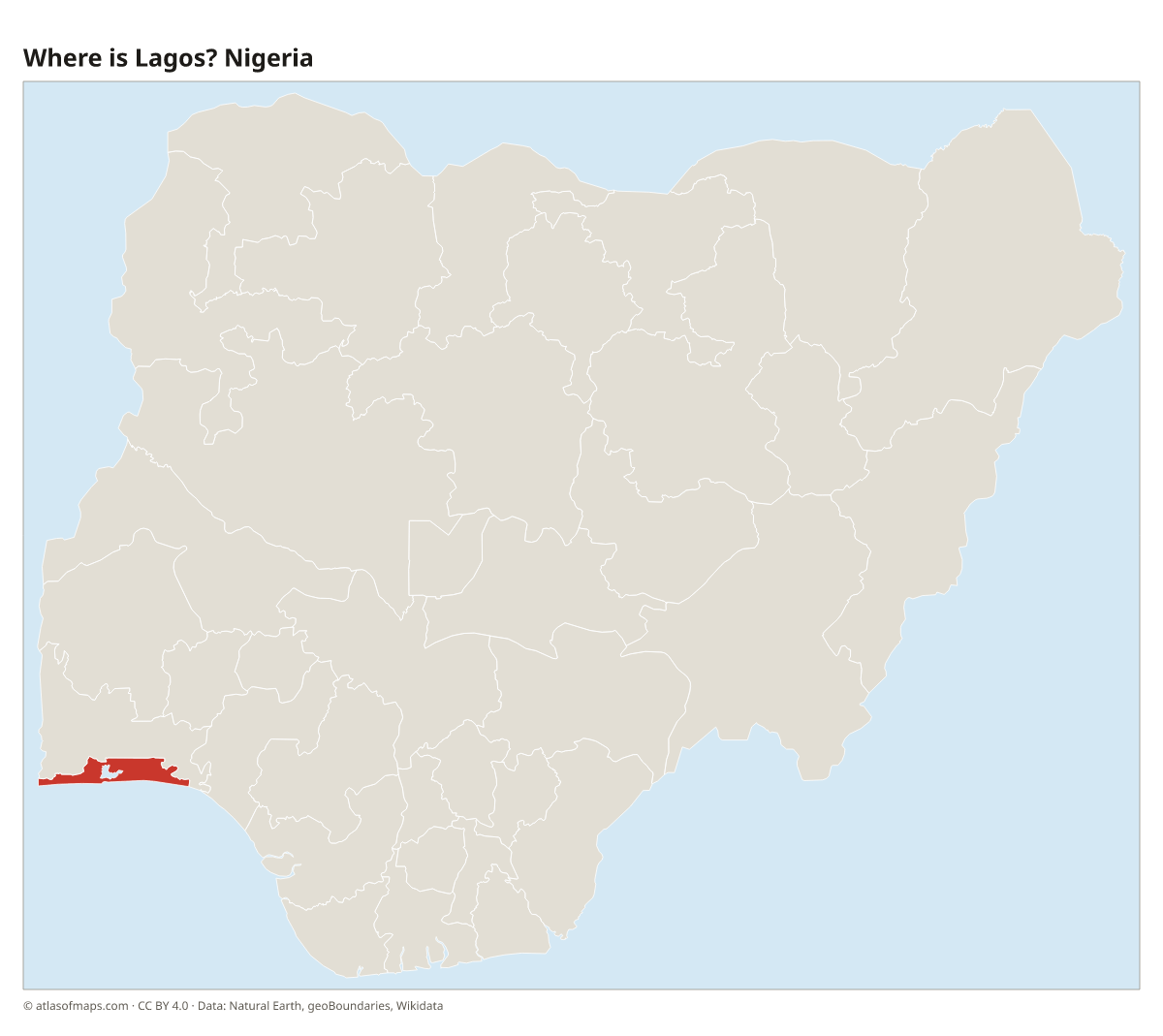 Location of Lagos in Nigeria