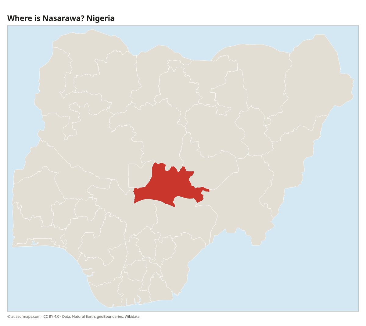 Location of Nasarawa in Nigeria