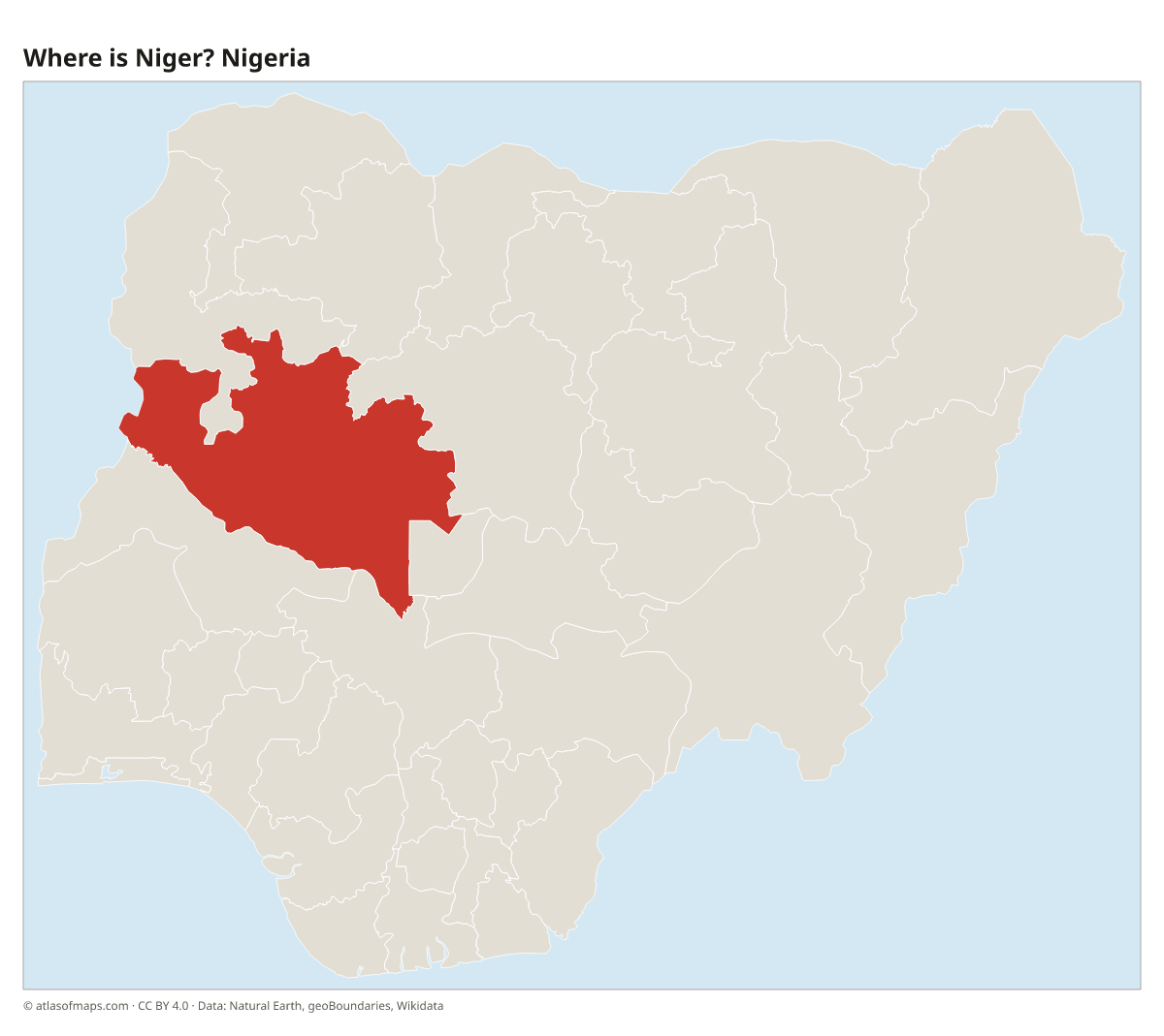 Location of Niger in Nigeria