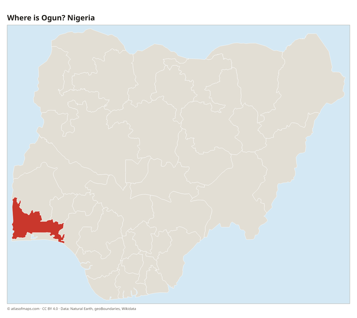 Location of Ogun in Nigeria
