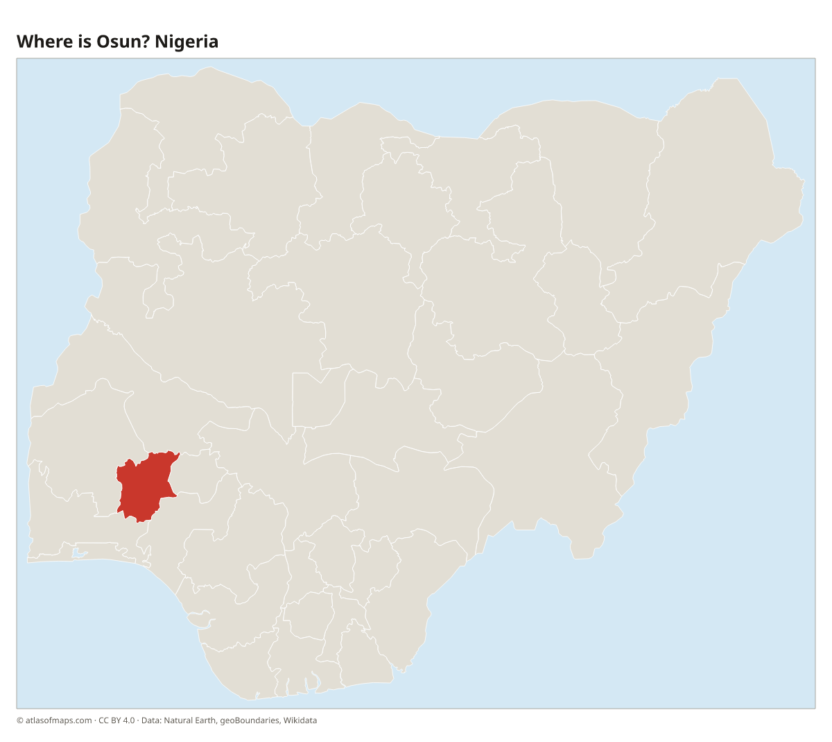 Location of Osun in Nigeria