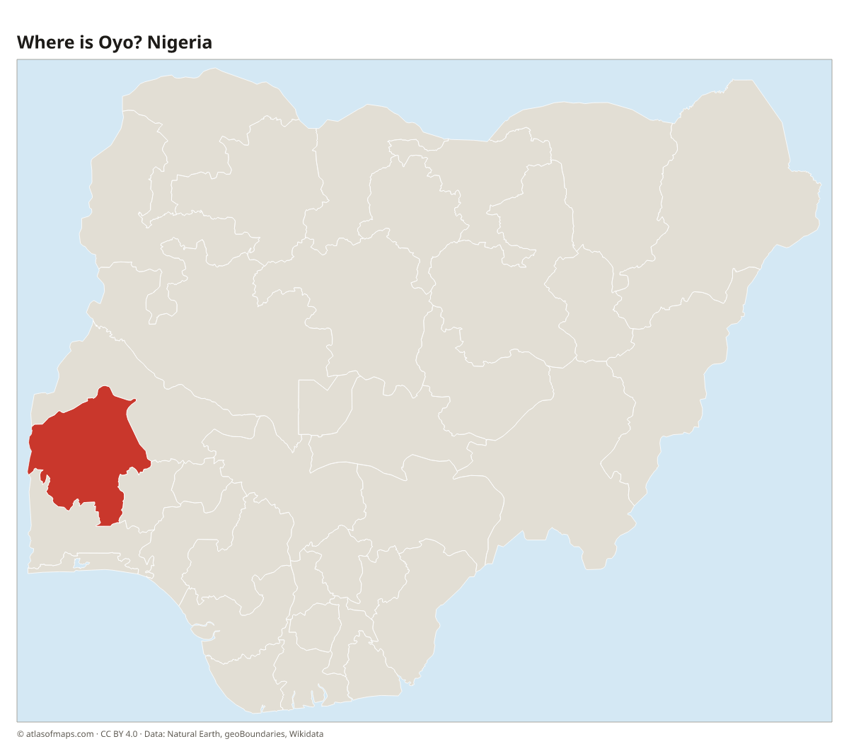 Location of Oyo in Nigeria