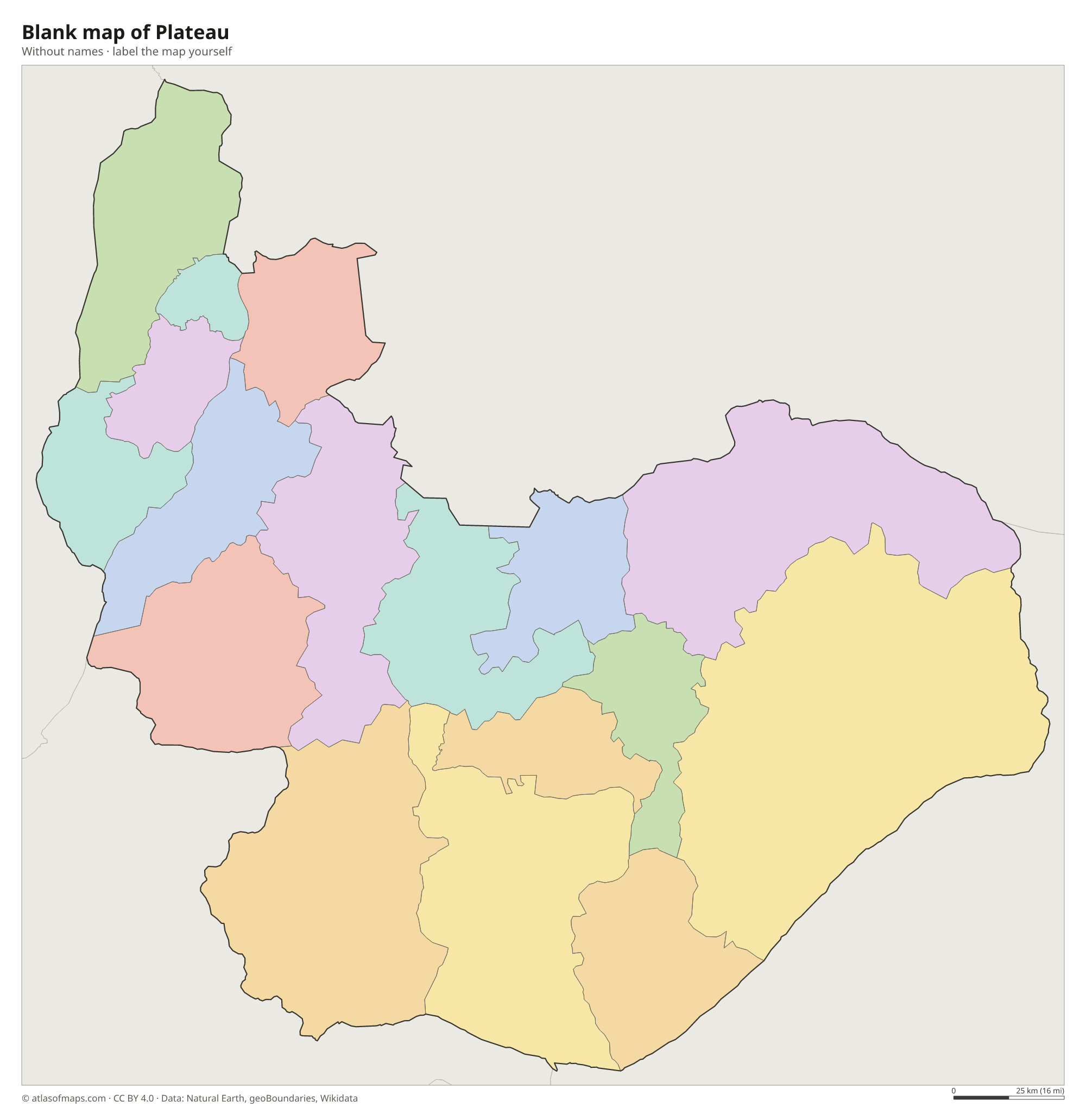Blank map of Plateau without names