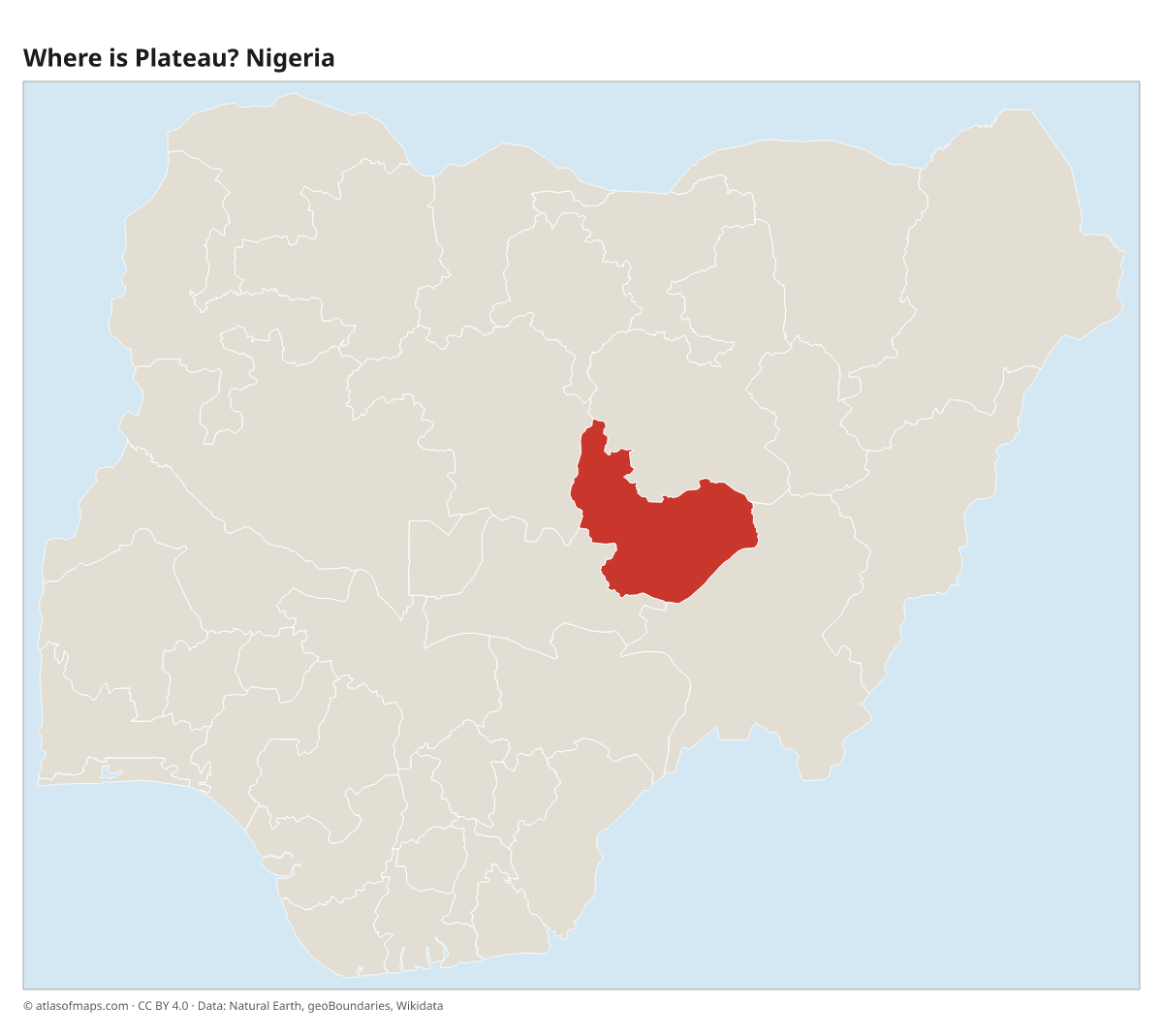 Location of Plateau in Nigeria