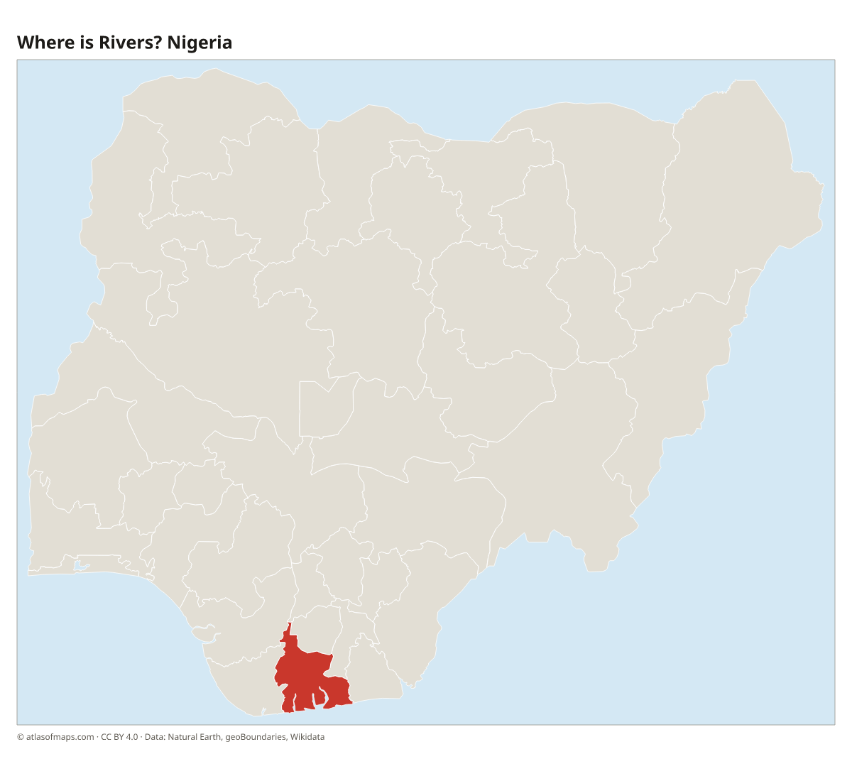 Location of Rivers in Nigeria